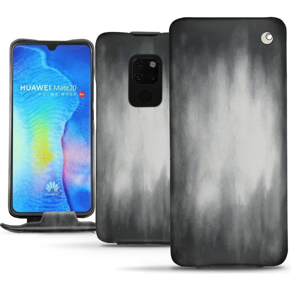 Noreve Lederschutzhülle vertikal (Huawei Mate 20), Smartphone Hülle, Grau