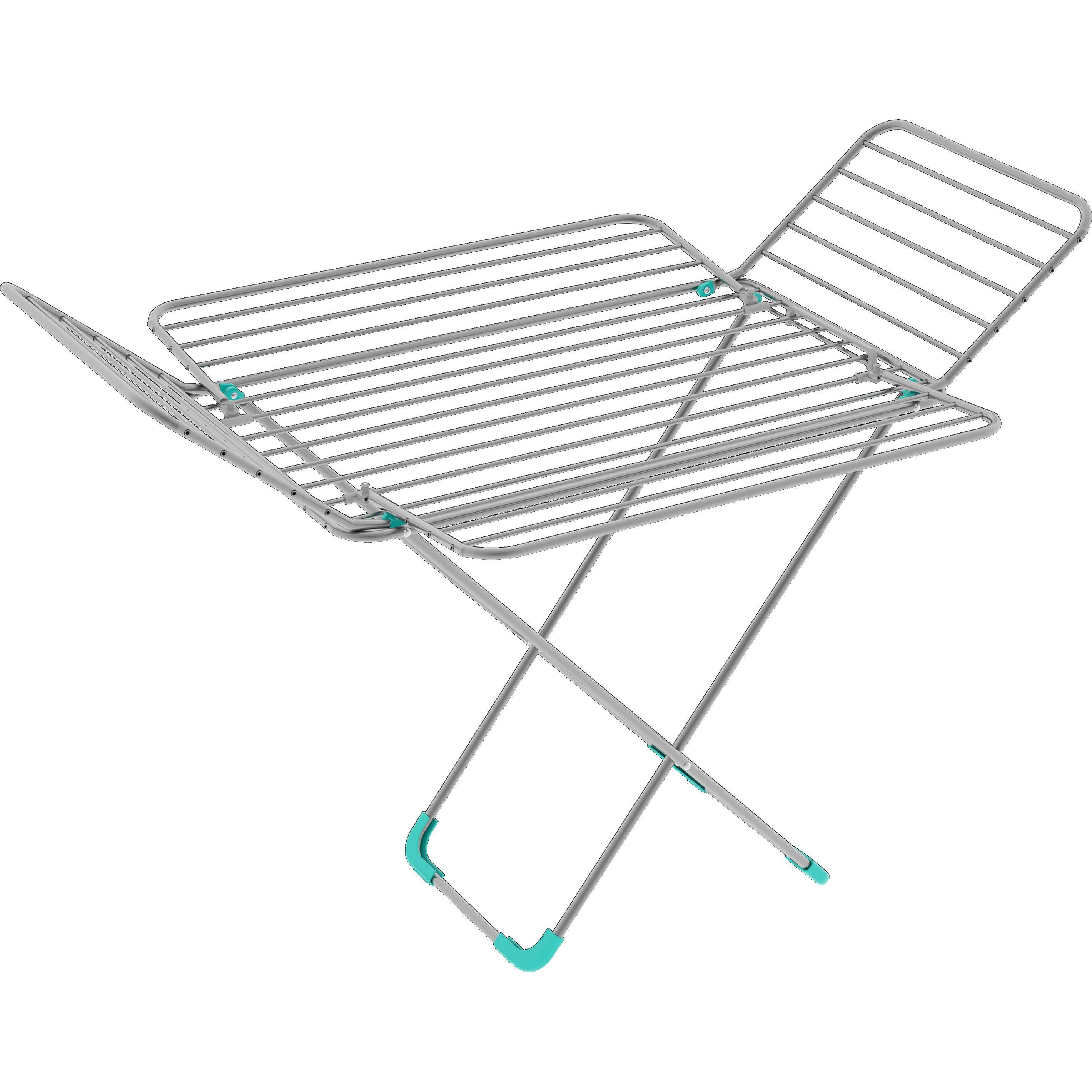 Colombo New Scal Flower Stendibiancheria con alette Alluminio, Turchese, Stendibiancheria, Turchese, Argento