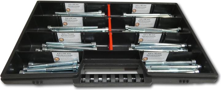 Produktbild Schraubenbox24 80 tlg Zylinderschrauben Sortiment M6 // 65mm-100mm Schrauben Set Schraubenbox DIN 912/ISO4762 Bolze (80 Schrauben pro Stück)