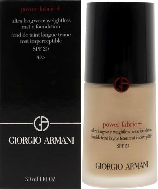 Actual product image Giorgio Armani Matt Makeup Power Fabric + ( Ultra Longwear Weightless Matte Foundation) 30ml - Shade: 4.75 (Camel)