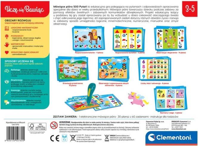 Actual product image Clementoni Gra Mówiące pióro 500 Pytań (Polish, 3 - 5 years)