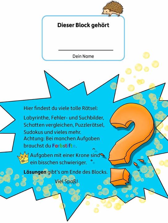 Produktbild Rätselblock ab 5 Jahre (Deutsch, Ulrike Maier, 2018)