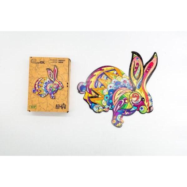 PuzzleOk Holzpuzzle eco 121 Flauschiger Hase A3