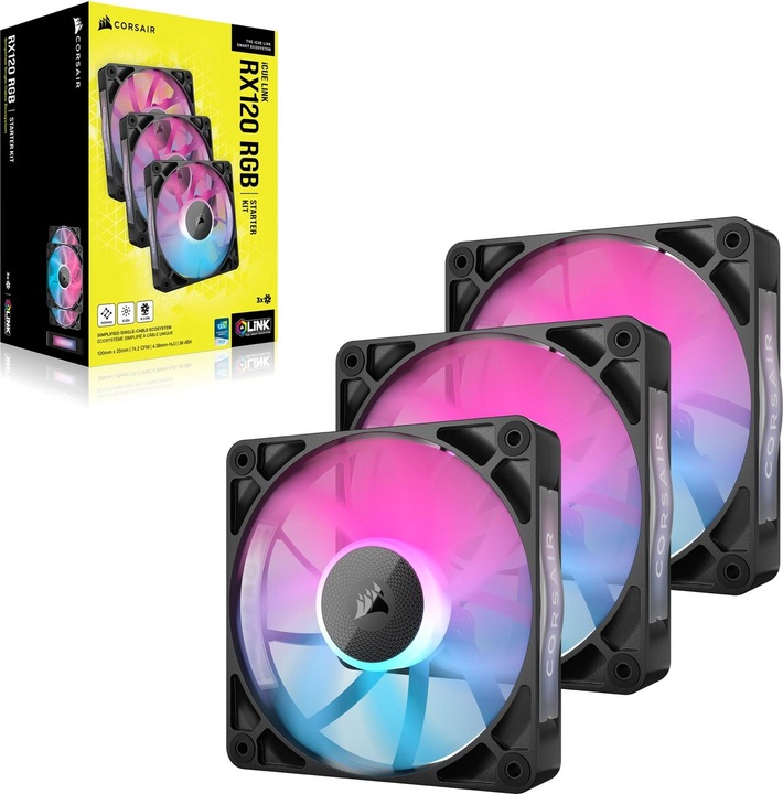 Actual product image Corsair iCUE LINK RX120 RGB (120 mm, 3 x)