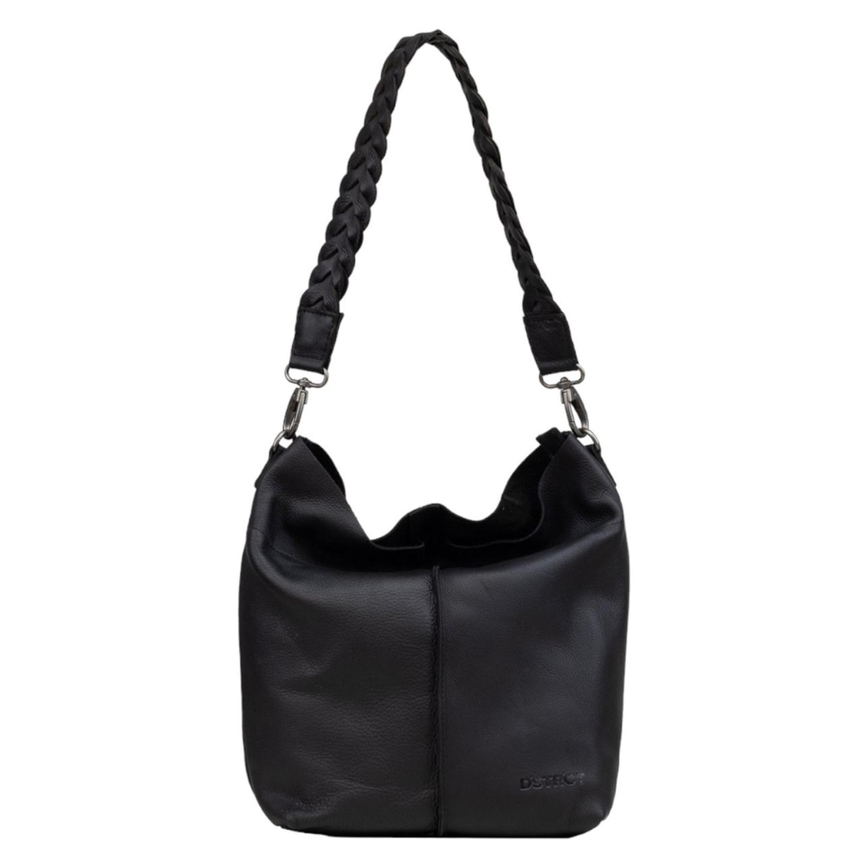Dstrct, Vrouwen, Handtas, Grosse Umhängetaschen Damen - Leder - Preston Park - Schwarz, Zwart