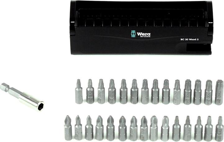 Produktbild Wera Bit-Check 30 Wood 2 (Kreuz Phillips PH M2, Kreuz Pozidriv PZ M1, Kreuz Pozidriv PZ M2, Kreuz Pozidriv PZ M3)
