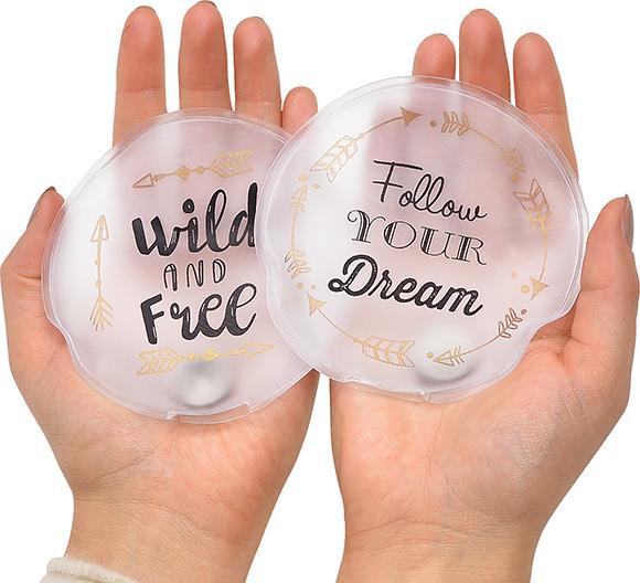 Immagine prodotto G. Wurm Scaldino tascabile con le scritte -Selvaggio e libero- + -Segui il tuo sogno, assortiti