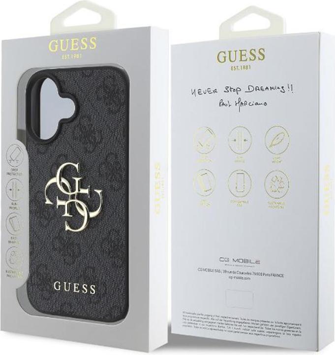 Actual product image Guess GUHCP16S4GMGGR iPhone 16 6.1" czarny/black hardcase 4G Big Logo (Apple iPhone 16)