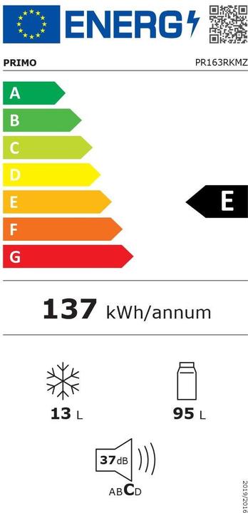 Energie-Label Primo PR163RKMZ (108 l)