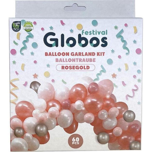Thumbnail - Globos DIY - Ballongirlande - roségold-weiss-rosa-champagner