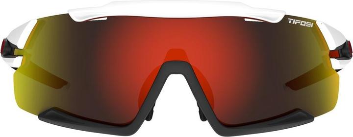 Actual product image Tifosi Unisex Aethon Sunglasses, White/Black/Clarion Red, One Size Only (Black, Red, Black, Red)