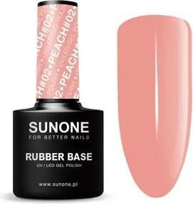 Sunne Sunone Hybrid Nail Polish Rubber Base Peach Rubber Base For Nails 02 (Pesca, Base Coat)