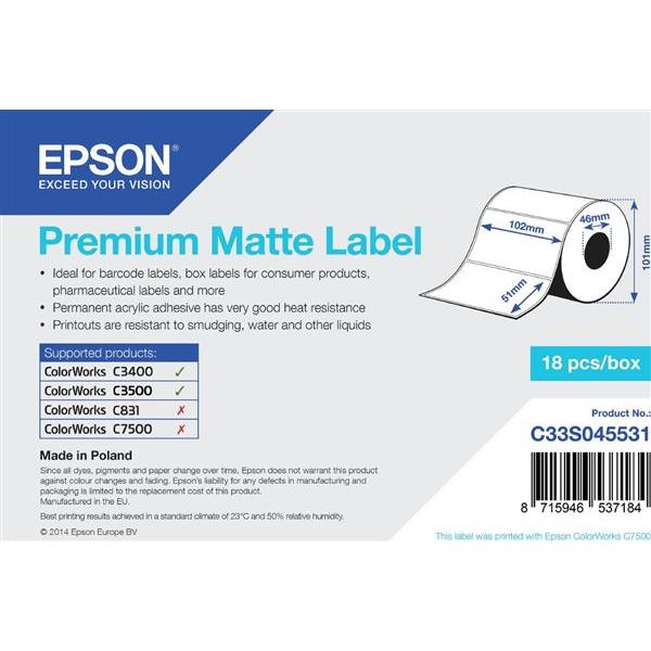 Epson, Etiketten, Premium Matte Label - Die-Cut
