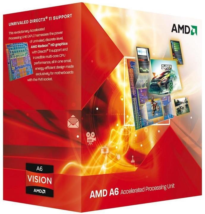 Actual product image AMD A6-3500 Apu, 3c/3t (FM1, 2.10 GHz, 3 -Core)