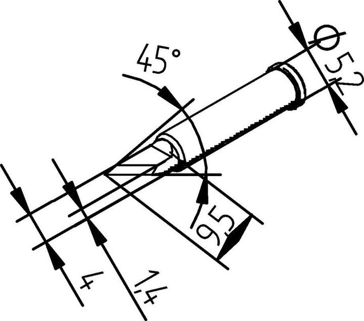 Produktbild Lötspitze 2,0mm PLCC Messer (Lötspitze)