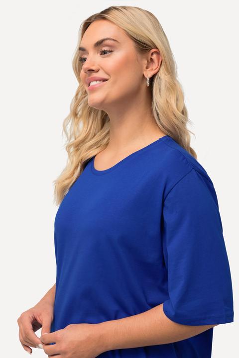 Actual product image Ulla Popken Basic Round Neck Short Sleeve Relaxed Fit Tee (68)