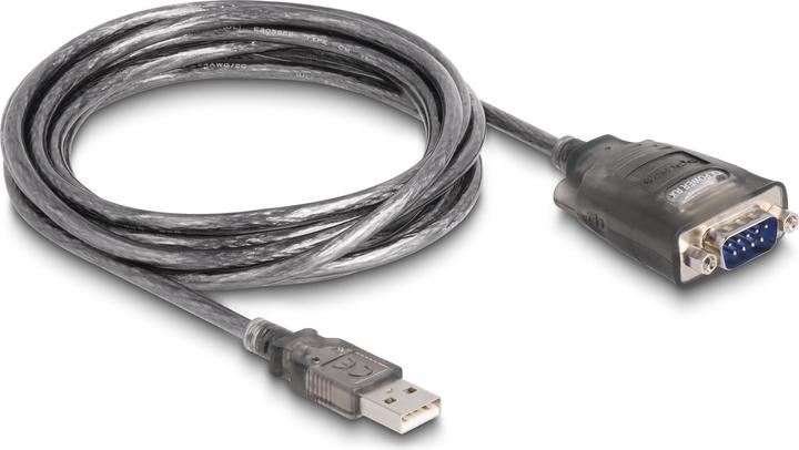 Produktbild Delock Adapter USB 2.0 Typ-A zu 1 x Seriell RS-232 D-Sub 9 Pin Stecker mit Muttern mit 3 x LED 3 m (3 m)