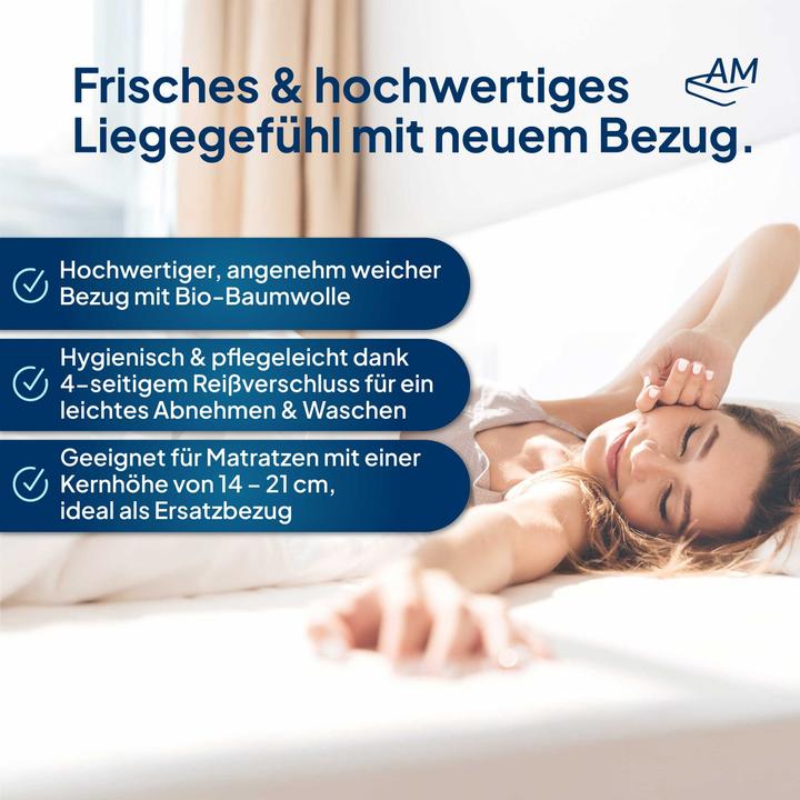 Produktbild AM Qualitätsmatratzen Matratzenbezug Organic Cotton (100 x 200 cm)