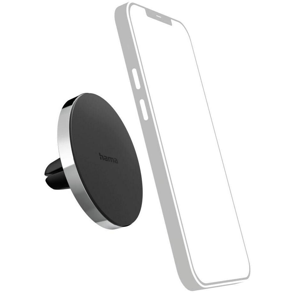 Hama MagLock, Smartphone Halterung, Schwarz, Silber