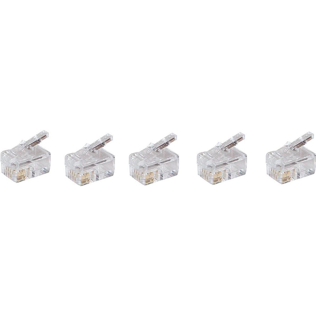 Shiverpeaks -BASIC-S--Netzwerk Modular-Stecker RJ10 4polig, 4 Kontakte belegt, für Rundkabel, vergoldete Kon..., Telefon...