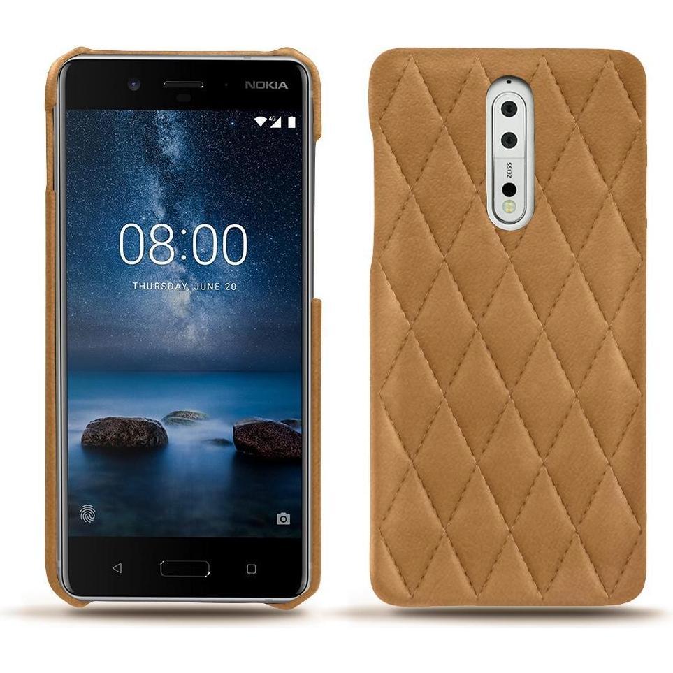 Noreve Lederschutzhülle (Nokia 8), Smartphone Hülle, Braun