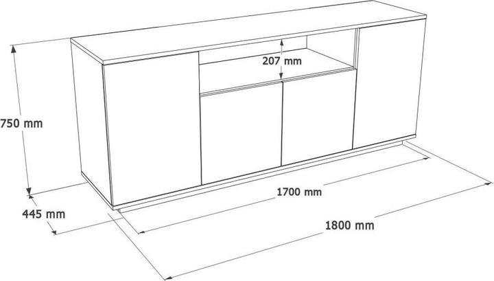 Immagine prodotto Vente-unique Lotula (180 x 44,5 x 75 cm)