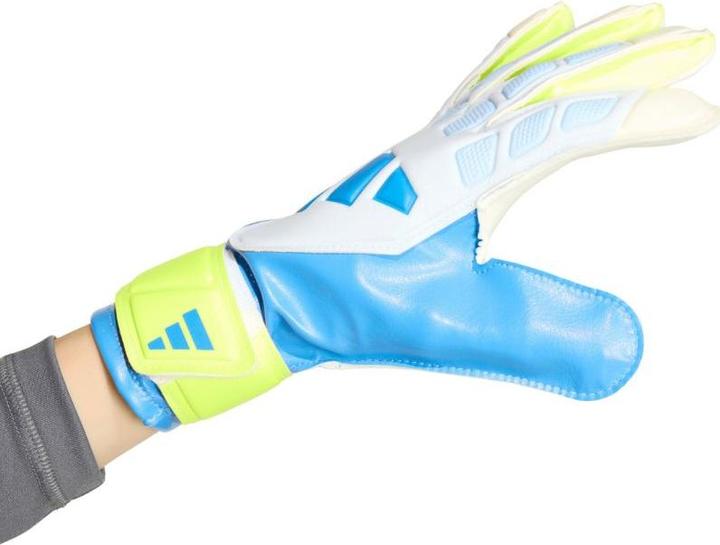 Actual product image Adidas Predator Training Kids' Goalkeeper Gloves White, Yellow, and Blue KA7793 (5)
