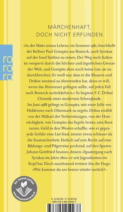 Produktbild Der Spaziergang von Rostock nach Syrakus (Deutsch, Friedrich Christian Delius, 2013)