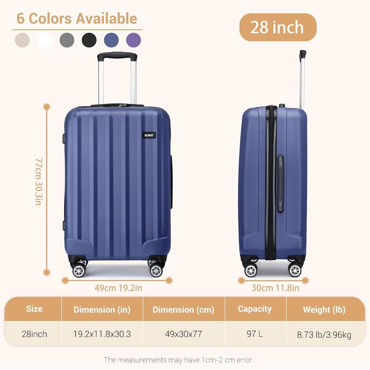 Actual product image Kono Hartschalen-Reisekoffer mit 4 Rollen (97 l)