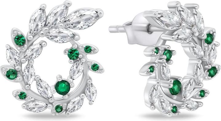 Image du produit Brilio Silver - Charmants boucles d'oreilles en argent avec zircons EA777WG