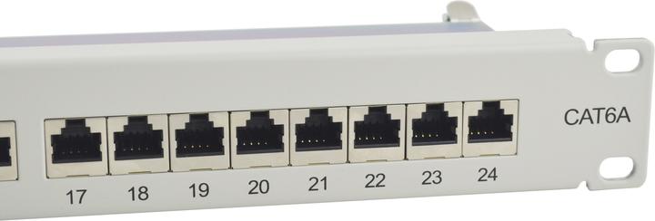 Actual product image equip Patchpanel 24x RJ45 Cat6A 19" 1U grey