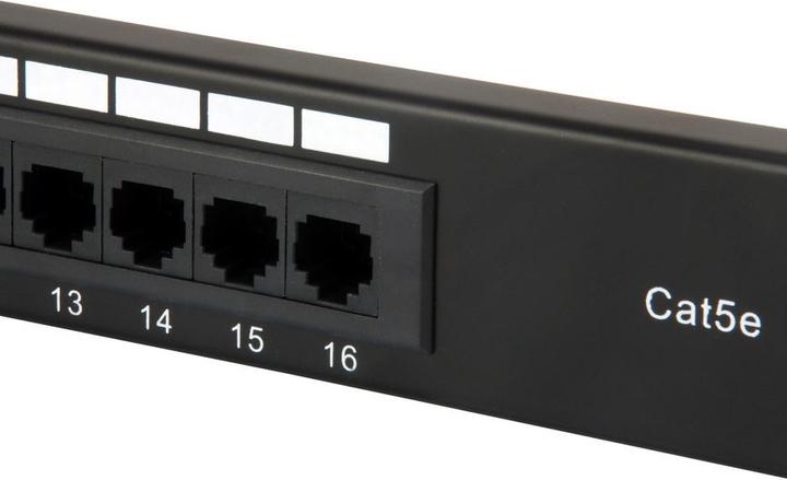 Produktbild equip Patchpanel 16x RJ45 Cat5e 19" 1HE ungeschirmt schwarz
