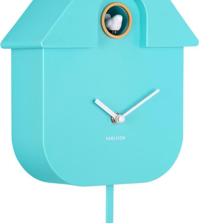 Produktbild Karlsson Wandklok Modern Cuckoo - Turquoise - 8.5x21.5x41cm - Wandklok Scandinavisch