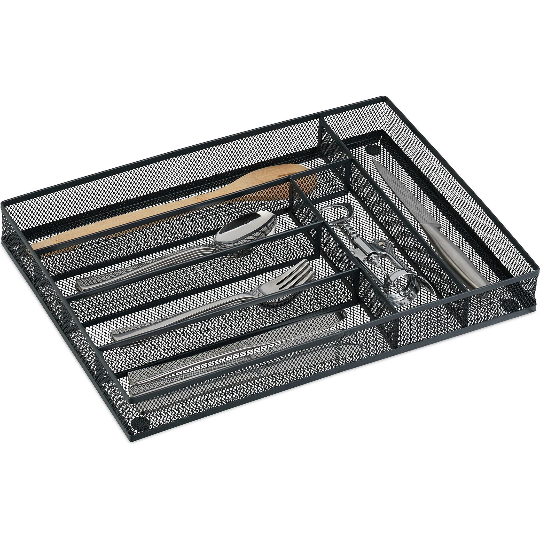 Relaxdays Besteckkasten, Besteckkasten, Schwarz