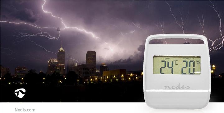 Actual product image Nedis Digital Thermometer | Indoor | Room Temperature | Room Humidity | White