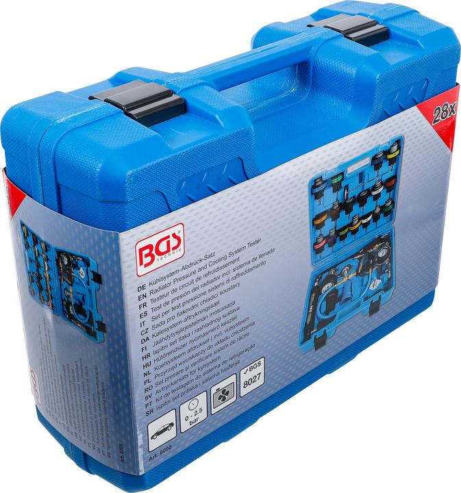 Immagine prodotto BGS Set per test pressione sistemi di raffreddamento incl. strumenti di riempimento 28 pz.