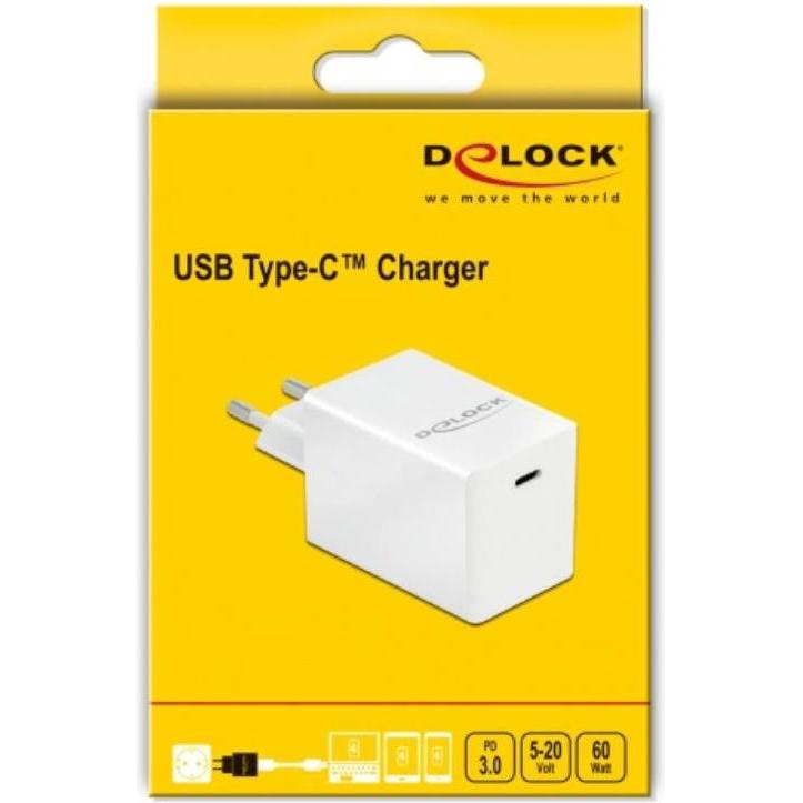 Thumbnail - Delock USB-Wandladegerät 41447 USB-C PD 3.0, 60 W (60 W), USB Ladegerät, Weiss