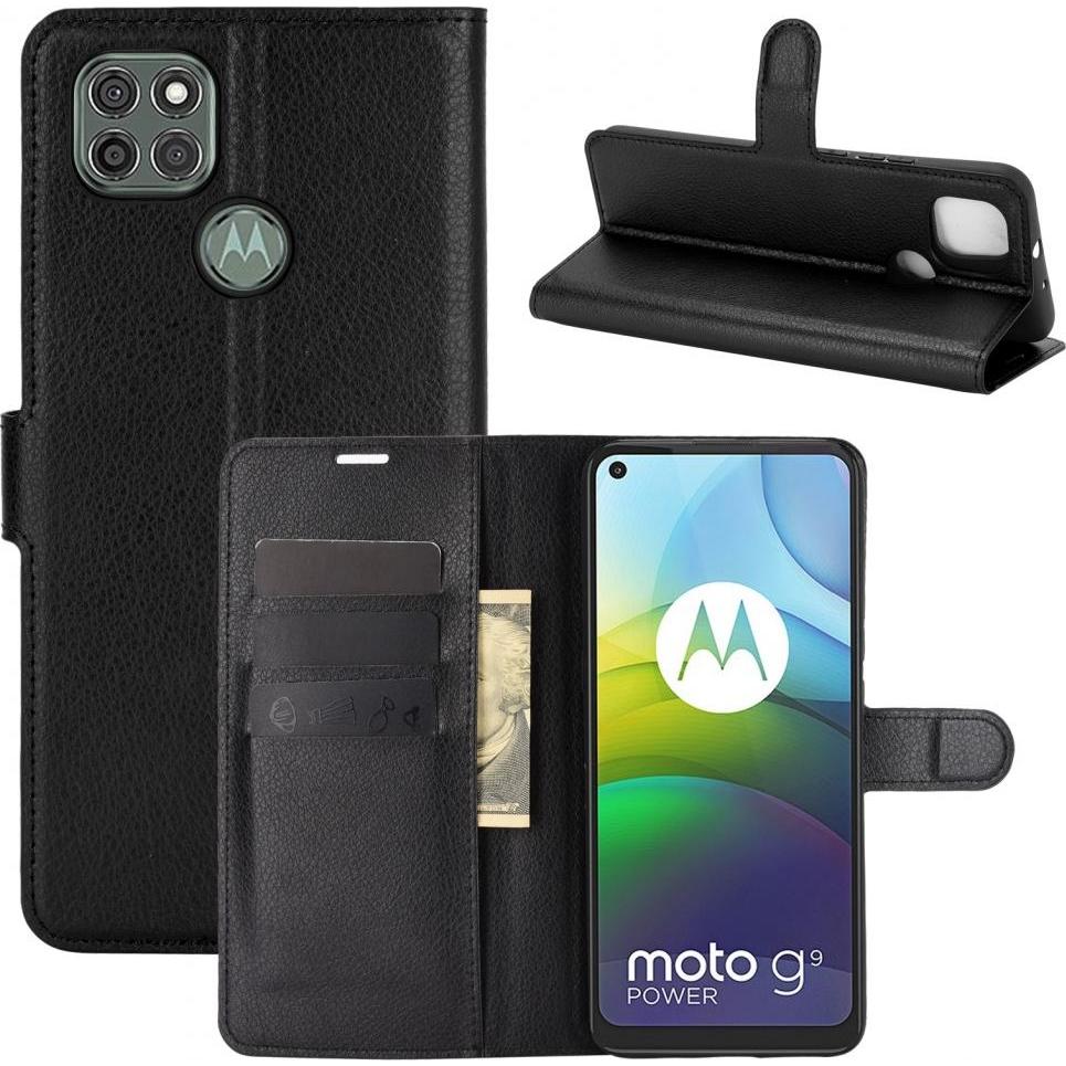 Screenguard Motorola Moto G9 Power Leather Guard Lederhülle (Motorola Moto G9 Power), Smartphone Hülle, Schwarz