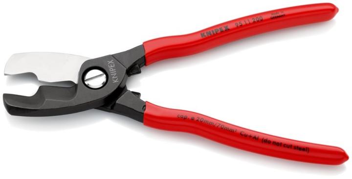 Actual product image Knipex Cable shears L.200mm burnished handles plastic coated 1-component / plastic coated (200 mm)