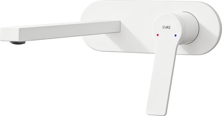 Emke Badarmatur, Messing weiss, Mischbatterie Waschbecken, Küchenarmatur mit Perlator, Keramikkartusche