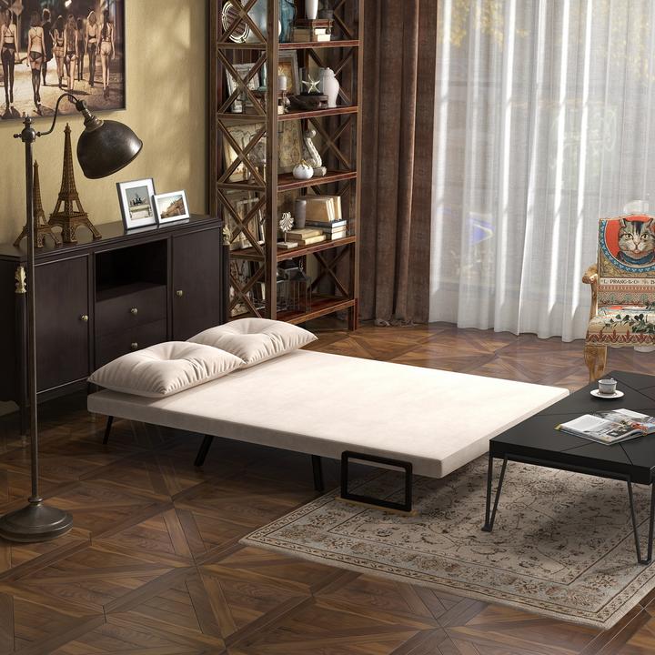 Actual product image Homcom Schlafsofa Stahl, Polyester Beige