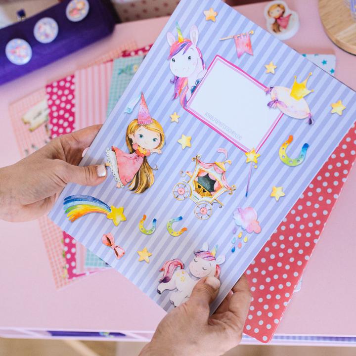 Produktbild Papierdrachen 8er Set Heftumschläge - Unter Wasser + Einhorn - Set 4 (A4)