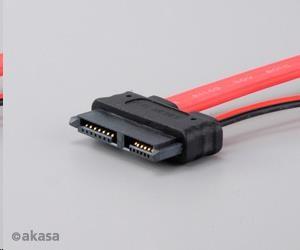 Actual product image Akasa SATA combo cable Slimline to SATA / Molex (40 cm, SATA III)