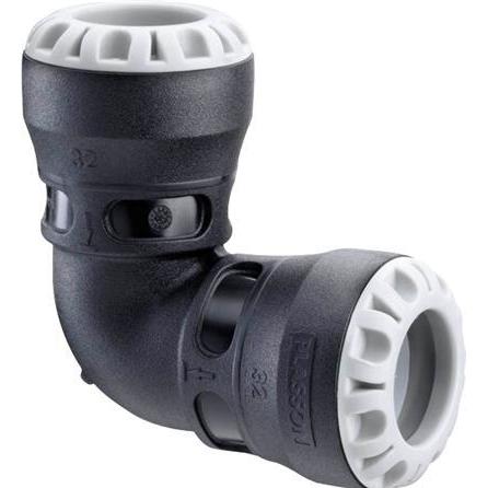 Plast-Line, Zubehör Sanitärinstallation, PLASTLINE 32 MM PLASSON 90GR BØJNING, SERIE 1
