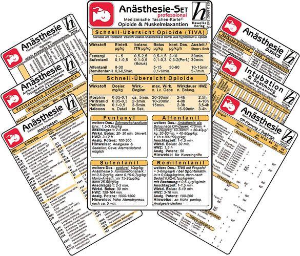 Produktbild Anästhesie Karten-Set -professional- ( 7er-Set ) - Medizinische Taschen-Karte (Deutsch, Hawelka Verlag, Verlag Hawelka, 2014)