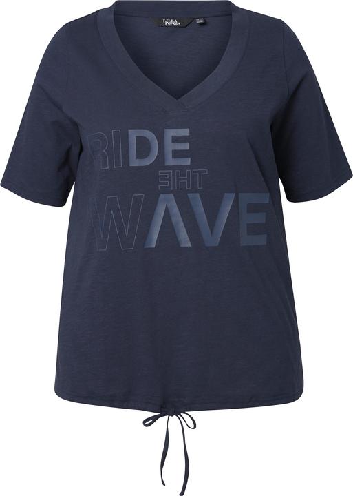 Produktbild Ulla Popken T-Shirt, Schriftdruck, Saumband, V-Ausschnitt, Halbarm (42, 44)