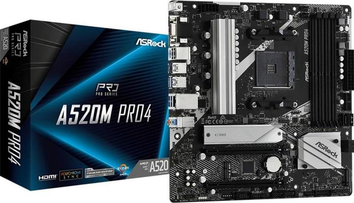 AsRock A520M Pro4 (AM4, AMD A520, mATX)
