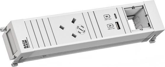 Actual product image Bachmann POWER FRAME 2xUK 45° 1xCM 1xUSB A/C 22W 0.2m GST18,ws (3 x, USB-C, USB-A, 0.20 m)