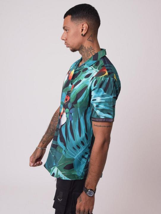 Immagine prodotto Project X Paris Camicia a maniche corte con motivo tropicale (L)
