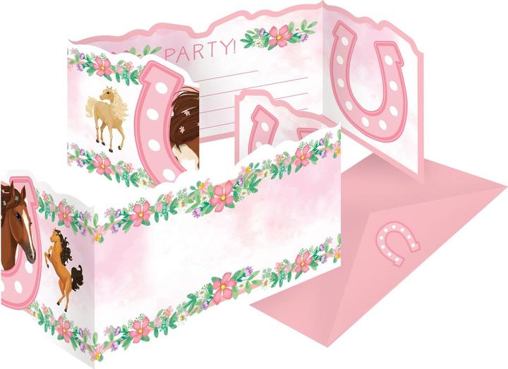 Amscan 8 Cartes d'invitations Chevaux (8 pcs)